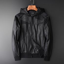 Men's Jackets Light And Soft Inner Layer Printing Mesh Stitching Hooded Jacket Young Middle-aged Spring