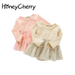 Spring Baby Bodysuits Skirt Uniform Clothes Double Cotton Climbing Delivery Lace Head Circumference Jumpsuit 210515