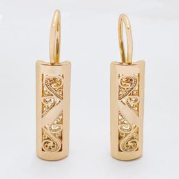 Dangle & Chandelier Long Square Glossy Hollow Special Pattern Women 585 Rose Gold Wedding Classic Simple Unique Retro Fashion Jewellery