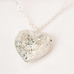 female peach heart strands love necklace can be opened small photo picture box necklaces 12pcs/lot