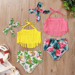 Summer Swimsuit Strap Coconut Watermelon Print Baby Suit Fashion Infant Girl Beach Swimwear 210515