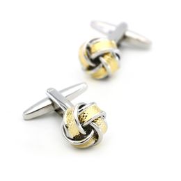 Designer Knot Cuff Links For Men Brass Material Golden Colour Twist Design Cufflinks Wholesale 1 piar