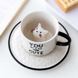 Cute Animal European Tea Ceramic and Saucer Set Bone China Gift Idea Coffee Cup DD60CS