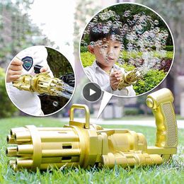 Kids Automatic Gatling Bubble Gun Toys Toys Лето Мыло Water Bubble Machine Electric Для детей Подарочные игрушки