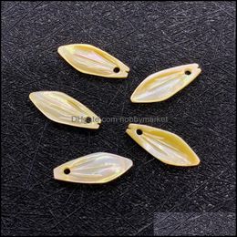 Charms Jewellery Findings & Components Natural Sea Shell Bead Pendant Bamboo Leaf Pearl Charm Is Used In Making Diy Supplies Bracelet Aessorie