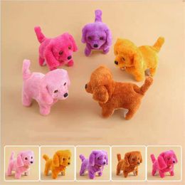 Electronic Plush Fashion Walking Barking Music Toy Funny Electric Power Short Floss Dog Stuffed Animals Toy Novelty Items 2276 Y2