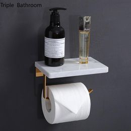 Toilet Paper Holders Nordic Natural Marble Tissue Holder Restroom Punch-free Wall Mounted Towel Bathroom Accessories