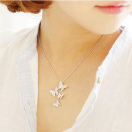 Pendant Necklaces Arrival Multiple Zircon Butterfly & Pendants For Women Jewellery CZ Wedding Chokers Necklace G