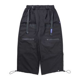 WHRS P04 Samurai pants multiple pockets ankle length waist adjustment pocket molle techwear ninjawear streetwear X0723