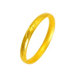 Bangle Dragon Phoenix Women Bracelet Yellow Gold Filled Classic Wedding Bridal Jewellery Gift