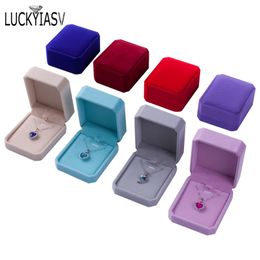 1 PC High Quality Jewellery Storage Boxes Presentation Necklace Pendant Jewellery Box Velvet Case Earrings Plastic Display Box