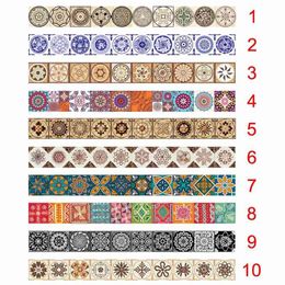 1 Roll High Quality Retro Tile Stickers Kitchen Waterproof Wall Stickers Bathroom Self Adhesive DIY Wall Decals @LS JY20 210615