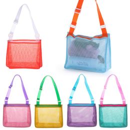 toy storage cases Canada - Storage Bags Style Foldable Women Girls Beach Toy Mesh Bag Shell Collecting Case Swimming Accessories