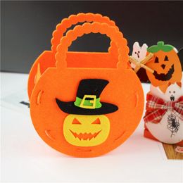 Sacchetti di caramelle portatili fai-da-te di Halloween Present Wrap Pumpkin Bat Ghost Witch Felt Treat Bag Sacchetti regalo ECO Friendly Goodie Handbags Decorazioni per feste TH0088