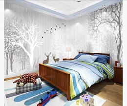 Custom Mural Wallpaper Forest Animal 3D Living Room Sofa TV Background Wall Painting Wallpapers Home Decor