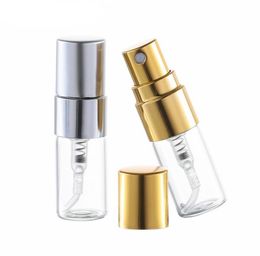 3000 pieces/Lot 2 ML Glass Perfume Bottle For Portable Empty Cosmetic Containers With Aluminium Pump SN748
