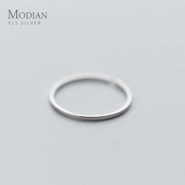 Fashion Open Adjustable Slim Ring for Women 925 Sterling Silver Stackable Simple Fine Jewellery Accessories 210707