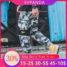 Men's Pants XYPANDA Camouflage Overalls Loose Hip-hop Hit Colour Pocket Function Tide Brand Beam Harem1