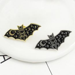 Pins, Brooches Multicolor Bat Shape Brooch Drip Oil Enamel Badge Collar Jacket Pin Enamels Jeans Punk Ladies Valentine Day Jewelry Gift