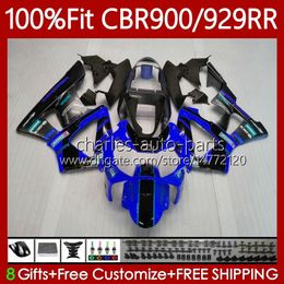 OEM Bodywork For HONDA CBR900 CBR929 RR 900CC 929CC 2000 2001 68No.128 CBR 900 929 RR CC CBR929RR 00-01 CBR900RR CBR 929RR 900RR 00 01 Blue black Injection Fairing Kit