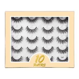 Soft Light Natural Thick Mink False Eyelashes Extensions Curly Crisscross Hand Made Reusable 3D Fake Lashes Eyes Makeup Accessory For Women Beauty 7 Models DHL