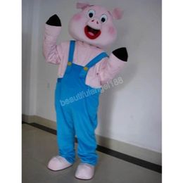 Halloween Cute Pig Mascot Costume High Quality Cartoon Plush Animal Anime theme character Adult Size Christmas Carnival fancy dress