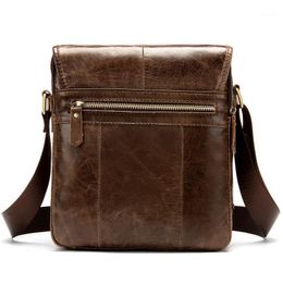 Cross Body Shoulder Bag For Men Men's Genuine Leather Vintage Messenger Bags Small Crossbody Ipad Handbag 1121