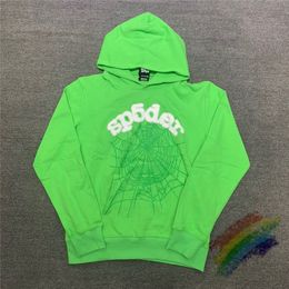 Green Foam Printing Hoodie Men Women Pattern Pullover