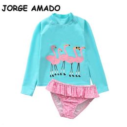 Summer Kids Boys Swimwear Two Piece Cartoon Mermaid Swimsuit Children Cute Style Clothes E110 210610