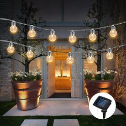 Strings Solar LED String Fairy Lights 6M 20LED Bulb Outdoor Waterproof Garland Courtyard Garden Decoration Christmas Holiday LightingLED Str