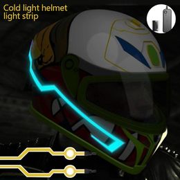 Motorcycle Helmets Outdoor Night Time Riding Helmet LED Cold Light Strip Glow Flashing Signal Luminous Sticker Waterproof Rechargeable