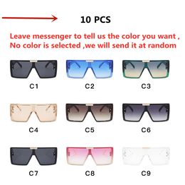 2021 Casual Fashion Siamese Sunglasses Men Women Square Big Frame Sun Glasses Retro Gradient Eyeglasses UV Women ins