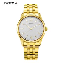 Sinobi Fashion New Top Brand Men's Watch Waterproof Clock Male Gold Sports Watches Men Quartz Wrist Watch Relogio Masculino Q0524