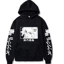 Men's Hoodies & Sweatshirts Anime Tokyo Revengers Manjirou Sano Harajuku Manga Hoodie Sweatshirt Winter Long Sleeve Plus Siez Casual Loose M