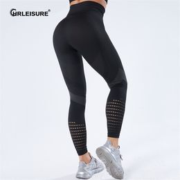 CHRLEISURE Women Seamless Leggings High Waist Sexy Hollow Printed Workout Pants Elasticity Slim Legins Fitness Sport Leggings 211019