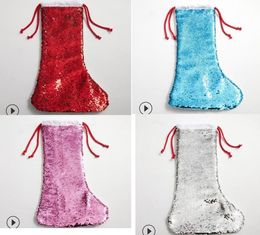 Sublimation Blank Sequin Christmas Stockings Personalised Xmas Stocking Holders Gold Flip Up Custom Kids Glittery Socks Decorations Home Decor SN2903