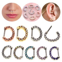 nose ring with piercing Canada - Fashion Nose Ring Piercing Body Jewelry Diamond Inlay Puncture Nasal Nail Stick Drill 3 8kx T2