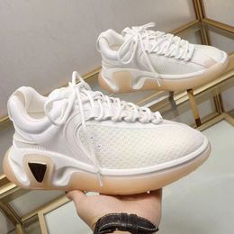 Women sneakers fashion Mens brand sports shoes cowhide and mesh unique inclined shoelace design 35-45
