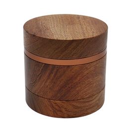2021 Wholesale class wooden herb grinder for smoking tobacco crusher 63mm 4 layers by air