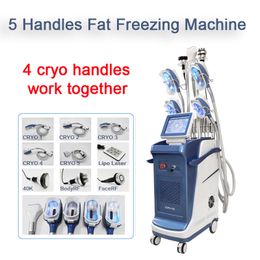 5 Cryo Handtag Skönhetsutrustning Cryolipolysy Cool Tech Fat Frys Body Slimming Machine