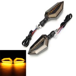 1 Pair 12V Universal Motorcycle LED Tail lights Brake Lights Turn Signal Indicator Lights - Yellow