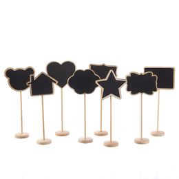 Rectangle Heart Shaped Blackboard for Party Decoration Wooden Chalkboard Mini Small Wood Message Notice Board Table Wedding Decor