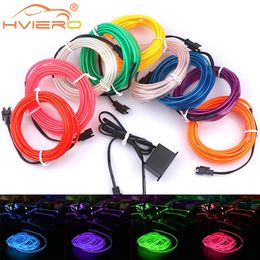 Car Strip Line Light Interior Lighting Auto Door USB LED Wire Rope Flexible Neon With 12V Decorative Lamp