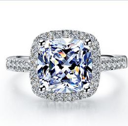 1 Carat Cushion Cut Diamond Engagement Solid Platinum 950 Anniversary Wedding Ring for Women