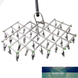 10/16/20/35 Clips Foldable Clothes Rack Hanger Airer Stainless Steel Underwear Sock Flat Head Rust Resistant Strong Grip Clip Factory price expert design Quality