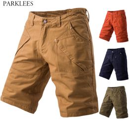 Candy Colours Summer Mens Cargo Shorts Brand Casual Men Tactical Short Pants Work Outdoor Jogger Cotton Shorts for Male 210524