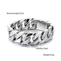 Fashion Link Chain Tennis Stainless Steel Bracelet Men Heavy 20MM Wide Mens To Buddha Bracelets Bicycle Wristband