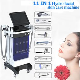 Hydro therapy galvanic facial machine skin microdermabrasion hydra peel vacuum pore clean wrinkle removal device 11 PCS handles