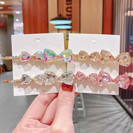 Korean temperament crystal diamond bow hairpin ins net red sweet girl side clip hair accessories