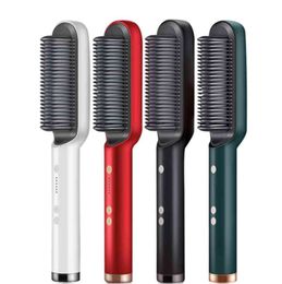Fast Heating Hair Straightener Comb Curler Iron Multifunctional Professional Tourmaline Ceramic Hair Brush Curling Flat Irons Styling tool Styler Hot Combs H8901